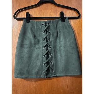 Faux suede mini skirt